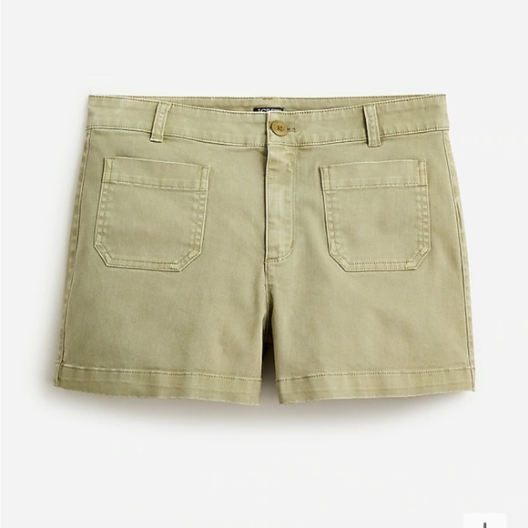 J. Crew Pants - ❌Final Sale Flawed J. Crew High Rise Patch Pocket Chino Short Olive Green Size 0